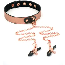 Нашийник із затискачами для сосків Liebe Seele Rose Gold Memory Collar with Nipple Clamps: Виробник Liebe Seele