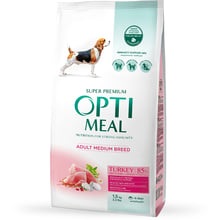 Сухой корм Optimeal Adult Medium Breed Dogs для собак средних пород с индейкой 1.5 кг (4820083905407): Тип Сухой корм