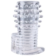 Clear Sensations Vibrating Textured Erection Sleeve - насадка на пенис, 8.8x3.1 см: Для кого Для мужчин