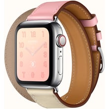 Apple Watch Series 4 Hermes 40mm GPS+LTE Stainless Steel Case with Rose Sakura/Craie/Argile Swift Doubl Tour (H078731CJAE): Цвет серебристый (Silver)