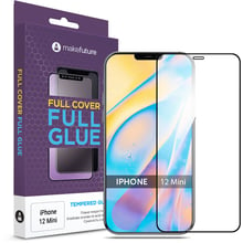 Аксесуар для iPhone MakeFuture Tempered Glass Full Cover Glue Black (MGF-AI12M) for iPhone 12 mini: Колір чорний