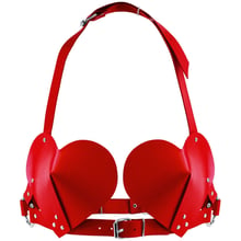 Лиф Сердце из натуральной кожи Feral Feelings - Hearts Bra Red: Для кого Для женщин