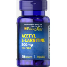 Puritan's Pride Acetyl L-Carnitine 500 mg 30 caps L-Карнітін: Виробник Puritan's Pride