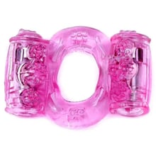 Ерекційне вібро кільце BOSS Vibrating Cock Ring Double Pink, BS6700033: Виробник BOSS of TOYS