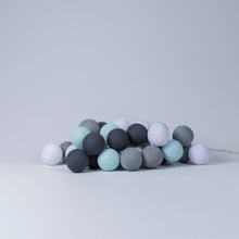 Гірлянда Cotton ball lights на 10 куль 2,7м, Aqua-Grey: Тип Бавовняні кульки