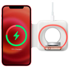 Зарядное устройство Apple Wireless Charger MagSafe Duo Charge for iPhone, AirPods and Apple Watch (MHXF3): Особенности MagSafe, Для Apple Watch, Быстрая зарядка