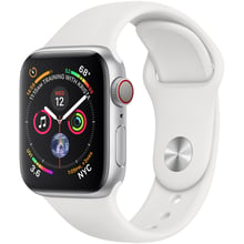 Apple Watch Series 4 40mm GPS+LTE Silver Aluminum Case with White Sport Band (MTVA2): Цвет серебристый (Silver)