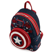 Рюкзак Loungefly LF Marvel Captain America 80th Anniversary Floral Shield Mini (MVBK0165): Возрастная группа от 12 до 16 лет