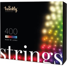 Smart LED Гирлянда Twinkly Strings RGBW 400_ BT+WiFi_ Gen II_ IP44_ кабель черный: Тип Линейная