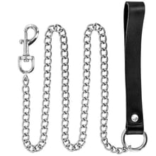 Повідець Fetish Tentation Premium Metal leash with cowhide leather wrist 115 см: Виробник Fetish Tentation