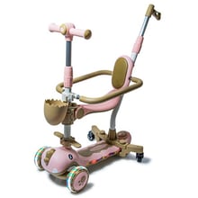 Самокат Scooter 5 в 1 Dinosaur 8103 (Розовый): Количество колес 3