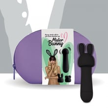 Мини-вибратор FeelzToys Mister Bunny Black с двумя насадками: Для кого Для женщин