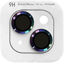 Захисне скло для iPhone Epik Metal Classic Lilac/Rainbow для Camera iPhone 15 / 15 Plus: Колір різнокольоровий