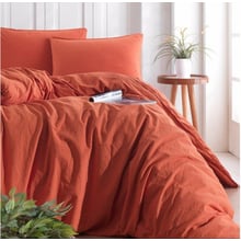 Комплект постельного белья SoundSleep Stonewash orange кирпичный, Двуспальный евро (92670587): Материал хлопок, ранфорс