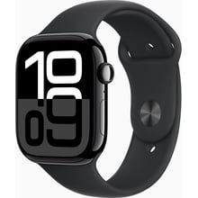 Apple Watch Series 10 46mm GPS Jet Black Aluminum Case with Black Sport Band - S/M (MWWP3): Размер 46mm