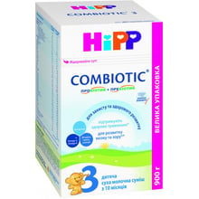 Дитяча Суміш Hipp Combiotic 3, 900 гр (9062300138792): Тип Суміші молочні