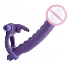 Насадка для подвійного проникнення Double Delight Dual Insertion Vibrating Rabbit Cock Ring, 16.5x2,6 см: Для кого для пари