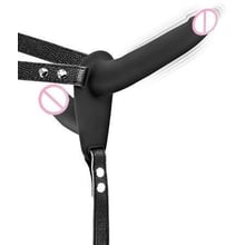 Подвійний страпон з вібрацією Fetish Tentation Vibrating Strap-On with Double Dildo Black: Для кого Для жінок