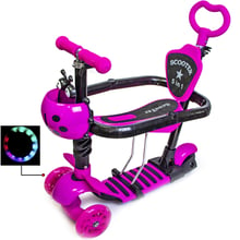 Самокат Scooter "Божья коровка" 5in1. Pink (многофункциональный, с бортиком): Количество колес 3