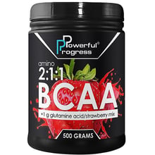 Амінокислота для спорту Powerful Progress BCAA 2: 1: 1 + Glutamine 500 g /50 servings/ Strawberry: Тип BCAA