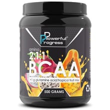 Амінокислота для спорту Powerful Progress BCAA 2: 1: 1 + Glutamine 500 g /50 servings/ Tropical mix: Тип BCAA