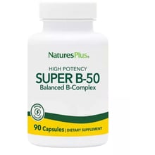 Natures Plus Super B-50 Супер В-Комплекс В-50 90 вегетаріанських капсул: Тип Витамин B