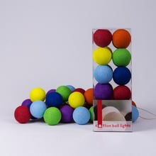 Гірлянда Cotton ball lights на 50 куль 7,5м, Rainbow: Тип Бавовняні кульки