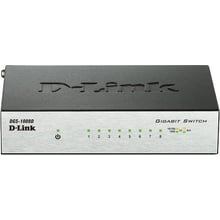 Сетевой коммутатор D-Link DGS-1008D: Порты только Gigabit Ethernet (10/100/1000)