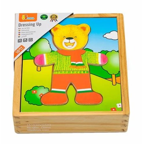 Дерев'яний ігровий набір Viga Toys Гардероб ведмедики (56401)