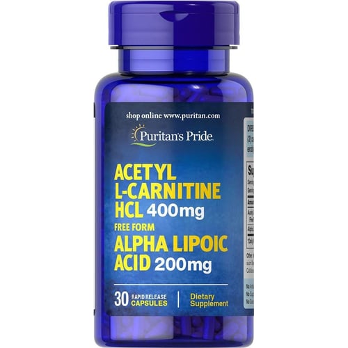 Puritan's Pride Acetyl L-Carnitine HCL 400 mg with Alpha Lipoic Acid 200 mg 30 caps
