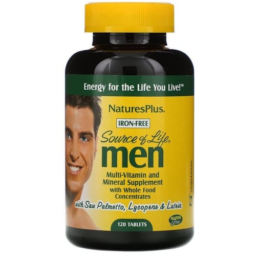 Nature's Plus Source of Life Men Multi-Vitamin and Mineral Витамины для мужчин без железа 120 таблеток