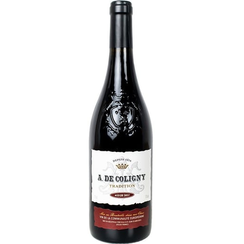 Вино A. De Coligny Red Medium Sweet, червоне напівсолодке, 0.75л 11% (WHS3760010297414)