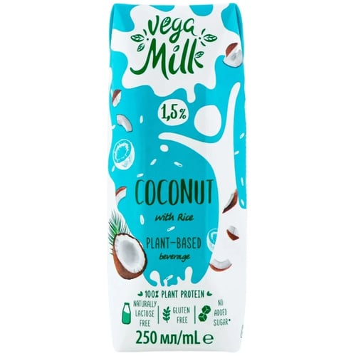 Напиток Vega Milk Coconut кокосовый с рисом 1.5% 0.25 л (4820192263573)