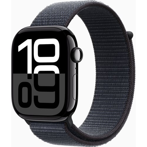 Apple Watch Series 10 46mm GPS Jet Black Aluminum Case with Ink Sport Loop (MWWR3)