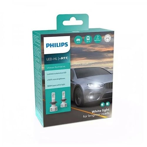 Светодиодная автолампа Philips H11 Ultinon Pro5100 +160% 12/24V (11362U51X2)