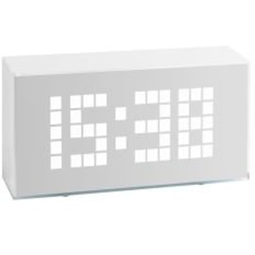 Будильник TFA Time Block LED адаптер питания белый 175x51x91 мм (602012)