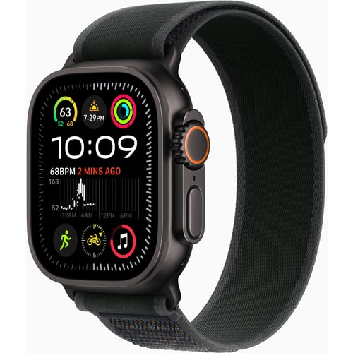 Apple Watch Ultra 2 GPS + Cellular 49mm Black Titanium Case with Black Trail Loop - M/L (MX4V3) UA