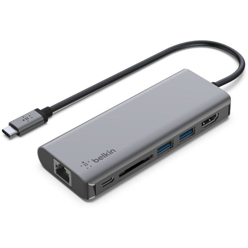 Адаптер Belkin Adapter USB-C to HDMI + SD + 2xUSB + RJ45 + USB-C Grey (AVC008BTSGY)