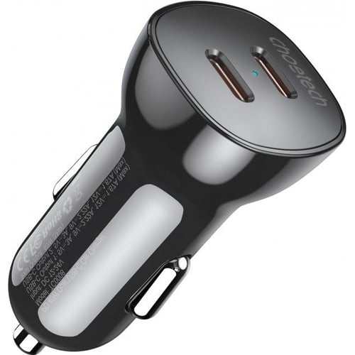 Зарядное устройство Choetech Car Charger 2хUSB-C 40W Black (TC0008)