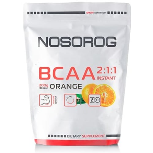 Аминокислота для спорта Nosorog Nutrition BCAA 2:1:1 200 g /36 servings/ Orange