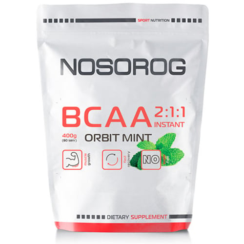 Амінокислота для спорту Nosorog Nutrition BCAA 2: 1: 1 400 g / 72 servings / Orbit Mint