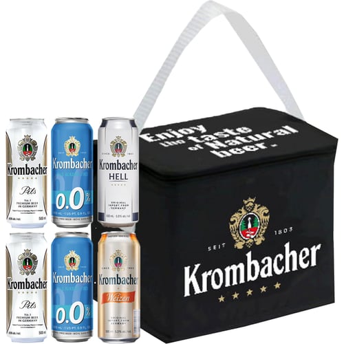 Подарочный набор пива Krombacher в ассортименте 6х0.5 л + термосумка (4008287022247)