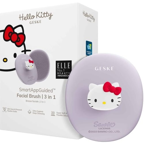 Щетка для лица GESKE Facial Brush 3 в 1 Hello Kitty Purple с держателем (HK000052PU01)