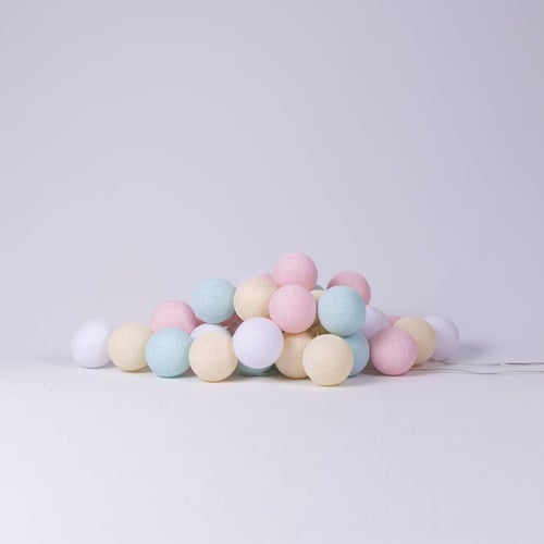 Гирлянда Cotton ball lights на 10 шаров 2,7м, Pastel