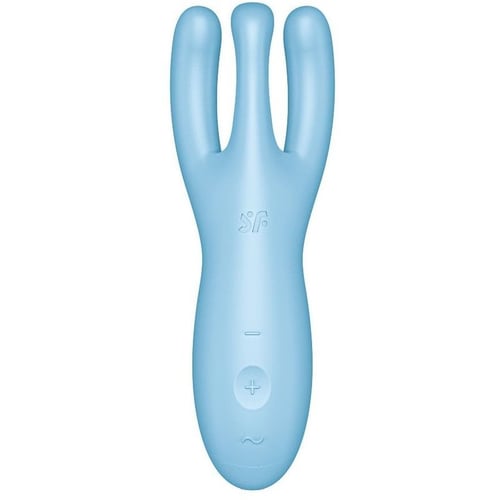 Клиторальный смарт вибратор Satisfyer Threesome 4 Blue с тремя пальчиками