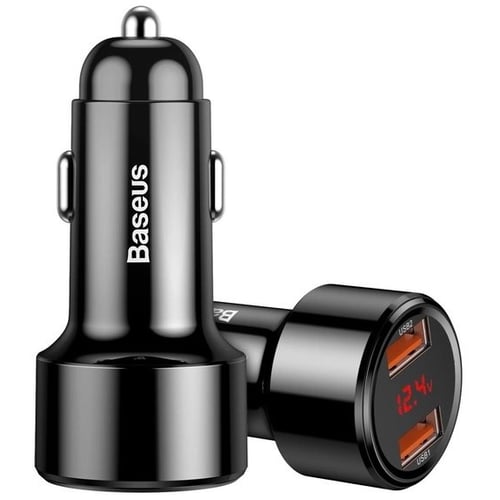 Зарядний пристрій Baseus Car Charger 2xUSB Magic with Digital Display QC3.0 6A 45W Black (CCMLC20A-01)