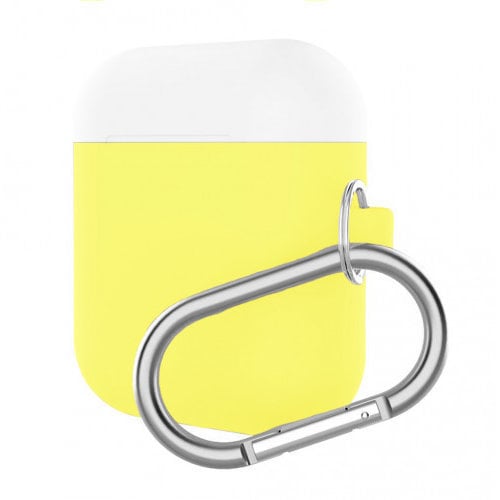 Чехол для наушников TPU Case with Belt Yellow/White for Apple AirPods