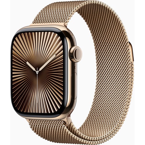 Apple Watch Series 10 42mm GPS+LTE Gold Titanium Case with Gold Milanese Loop