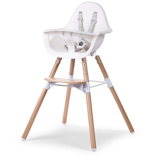 Стульчик для кормления Childhome Evolu 2 с бампером natural/white (CHEVOCHNW)