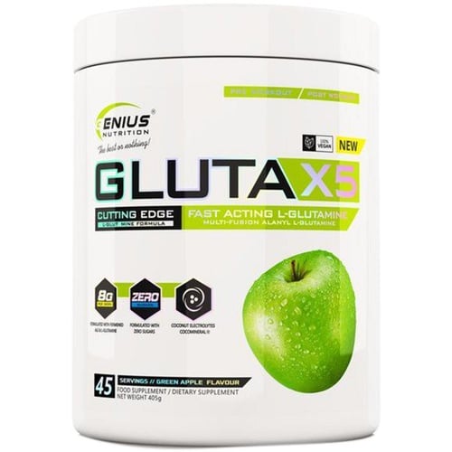 Аминокислота для спорта Genius Nutrition Gluta X5 405 g/45 servings/ Green apple